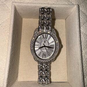 Vintage Judith Ripka Stainless steel CZ Watch
